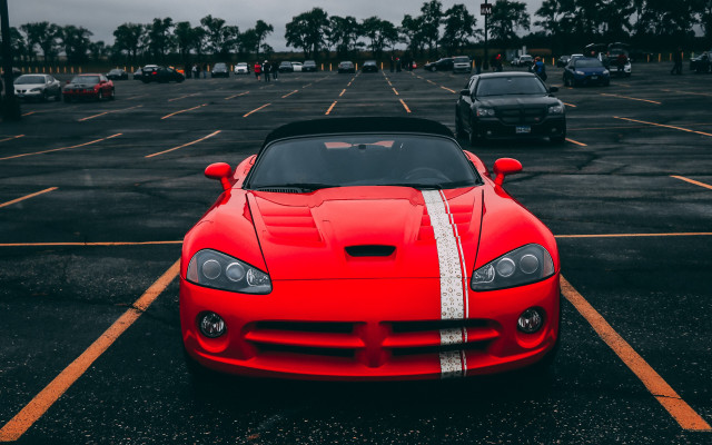 Red sports car white hood free wallpaper for desktop - medium preview image