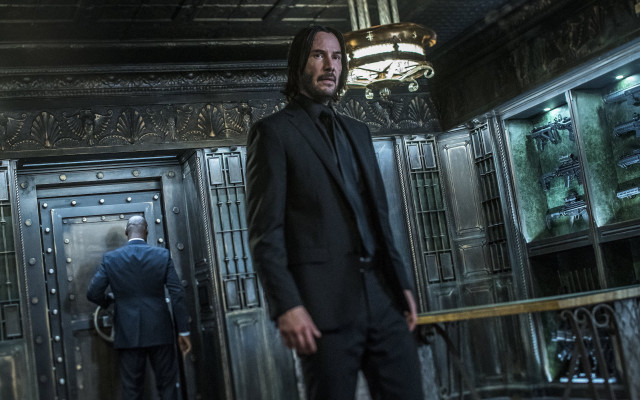 Man suit door cityscape rain free wallpaper for desktop - medium preview image