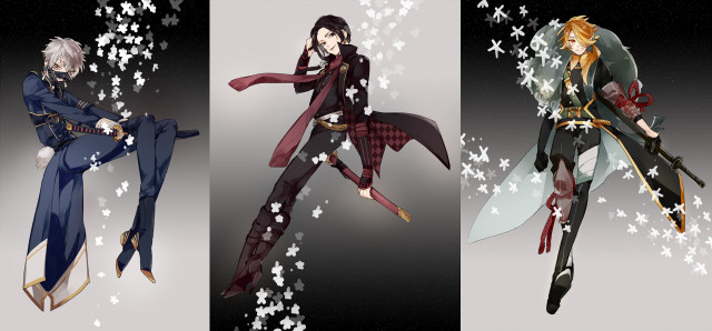 Anime characters bench sitting poses free wallpaper for desktop - medium preview image