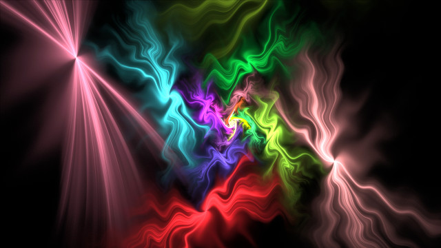 Multicolored starburst black background fiery free wallpaper for desktop - medium preview image