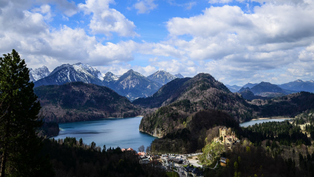 Scenic lake mountains trees cloudy #2 free wallpaper for desktop - medium preview image