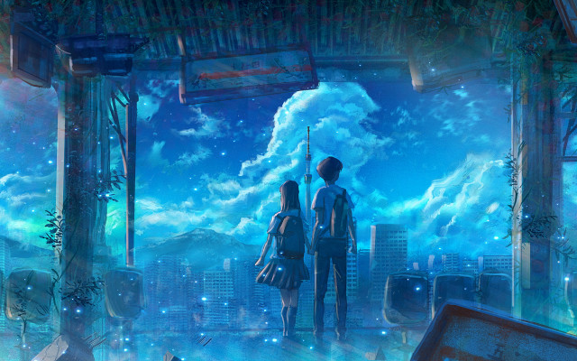 Sky city aurora milkyway underwater free wallpaper for desktop - medium preview image