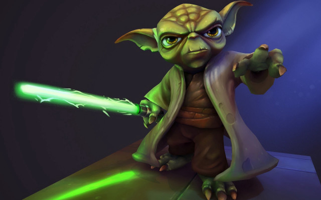 Cartoon furry male lightsaber glowing free wallpaper for desktop - medium preview image