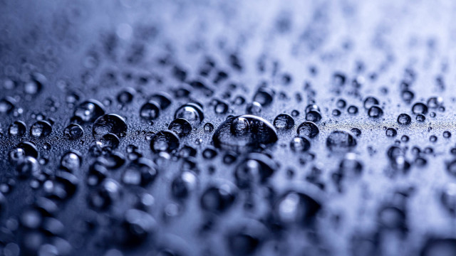 Water droplets macro blue bokeh free wallpaper for desktop - medium preview image
