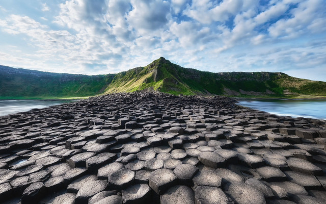 Large rock formation mountain water free wallpaper for desktop - medium preview image