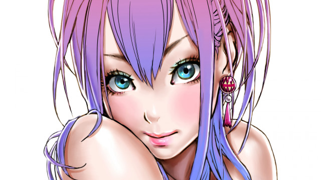 Girl purple hair blue eyes #4 free wallpaper for desktop - medium preview image