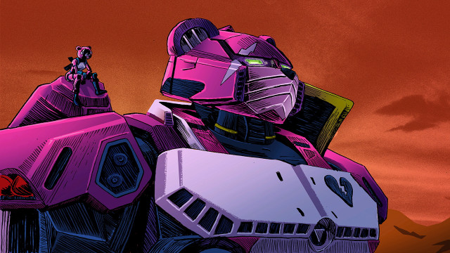 Pink purple robot motorcycle furry free wallpaper for desktop - medium preview image