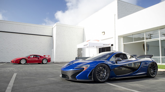 Blue sports car parking lot #22 free wallpaper for desktop - medium preview image