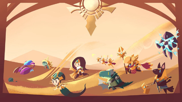 Cartoon characters desert sun landscape free wallpaper for desktop - medium preview image