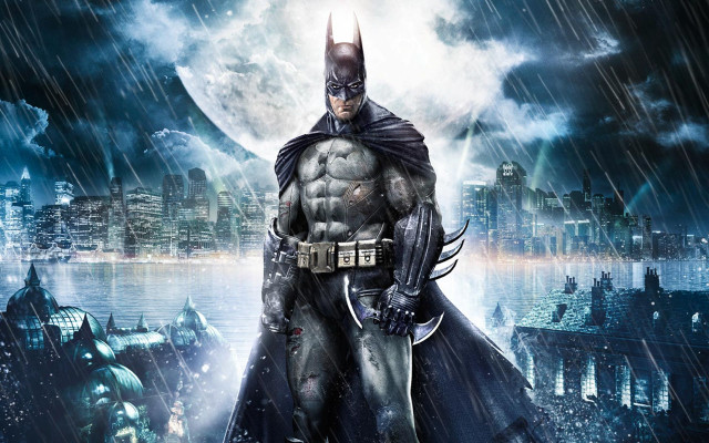Batman standing rain cape open #2 free wallpaper for desktop - medium preview image