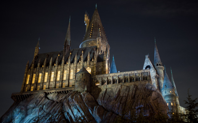 Castle clocktower night magic architecture free wallpaper for desktop - medium preview image