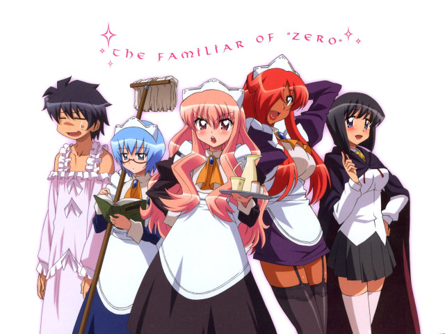 Anime girls broom book familiar free wallpaper for desktop - medium preview image