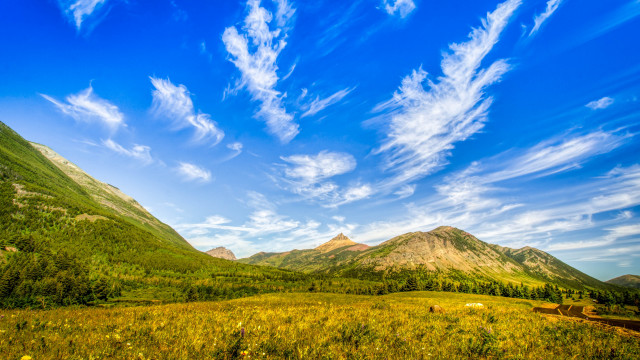 Mountain range blue sky clouds #5 free wallpaper for desktop - medium preview image