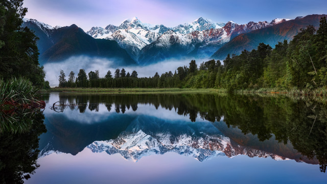 Mountain range reflection lake forest #2 free wallpaper for desktop - medium preview image