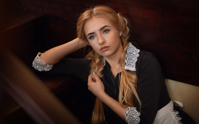 Elina karimova portrait art nouveau free wallpaper for desktop - medium preview image