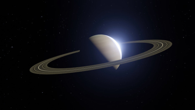 Saturn rings stars space art free wallpaper for desktop - medium preview image
