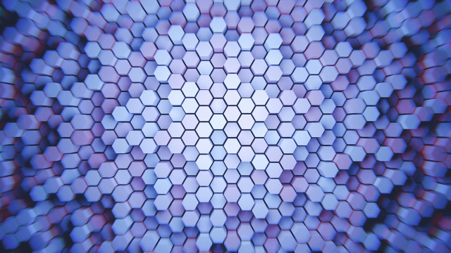Colorful hexagonal 3d render beeple free wallpaper for desktop - medium preview image
