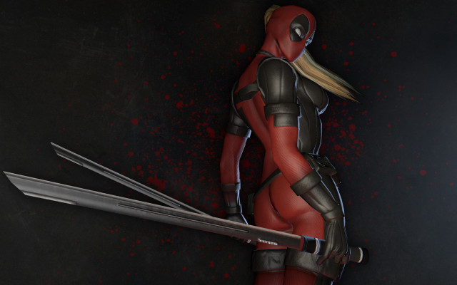 Bloodied sword woman blonde gloves free wallpaper for desktop - medium preview image