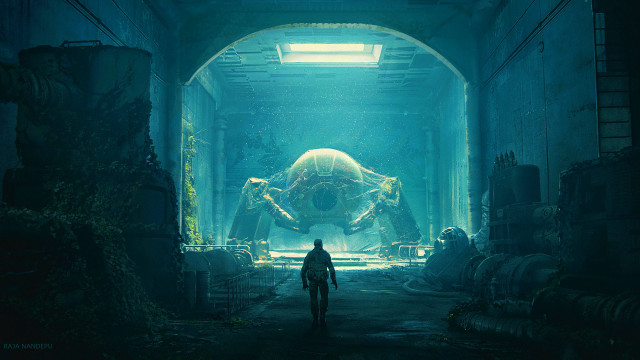Man tunnel giant turtle light free wallpaper for desktop - medium preview image
