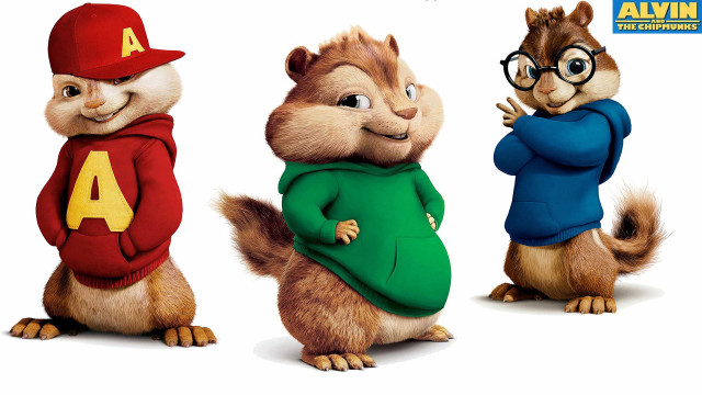 Chipmunks sweaters hats standing row free wallpaper for desktop - medium preview image