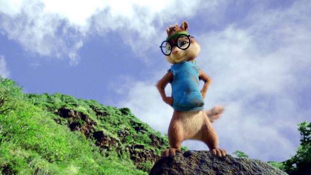 Cartoon squirrel glasses rock sky free wallpaper for desktop - medium preview image