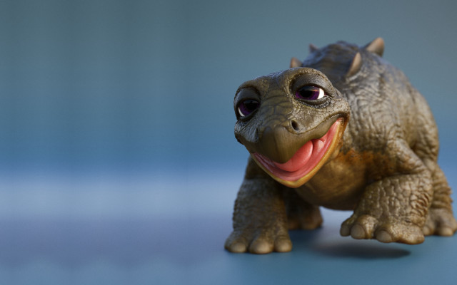 Toy turtle smile blue surface free wallpaper for desktop - medium preview image