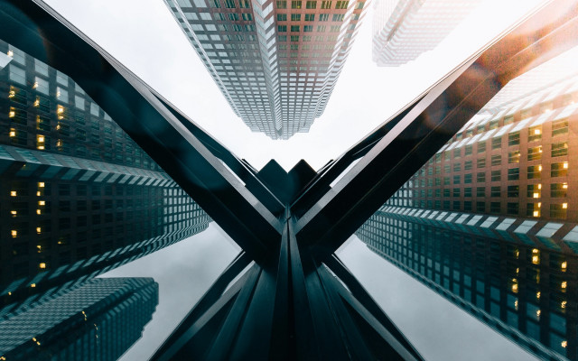 Tall building windows abstract skyline free wallpaper for desktop - medium preview image