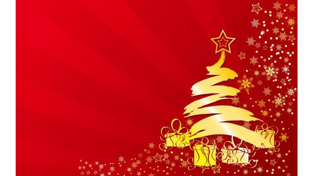 Christmas tree presents red background #6 free wallpaper for desktop - medium preview image