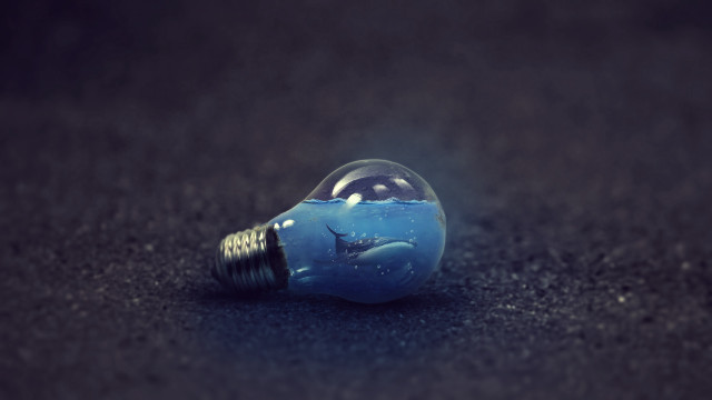 Light bulb shark photorealistic 3d free wallpaper for desktop - medium preview image