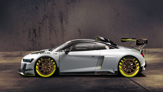 White sports car yellow rims free wallpaper for desktop - medium preview image