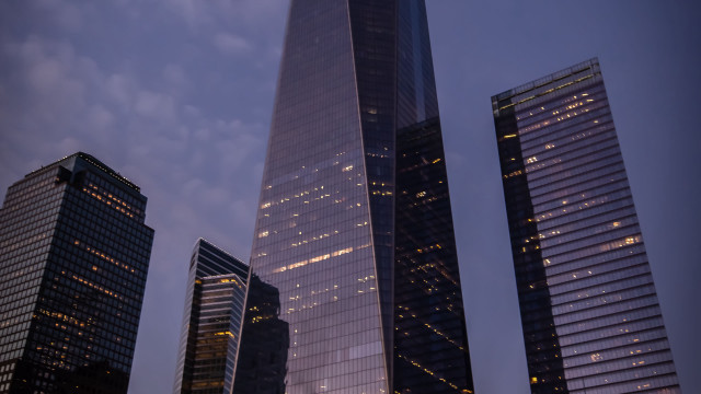 Tall building city lights night free wallpaper for desktop - medium preview image