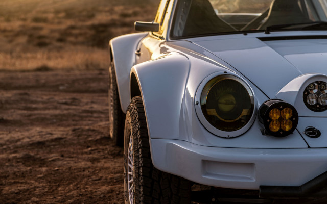 White sports car dirt field #2 free wallpaper for desktop - medium preview image