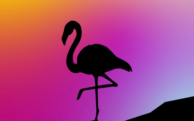 Flamingo silhouette hill pink purple free wallpaper for desktop - medium preview image