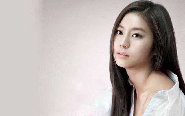 Woman long hair white shirt #25 free wallpaper for desktop - medium preview image