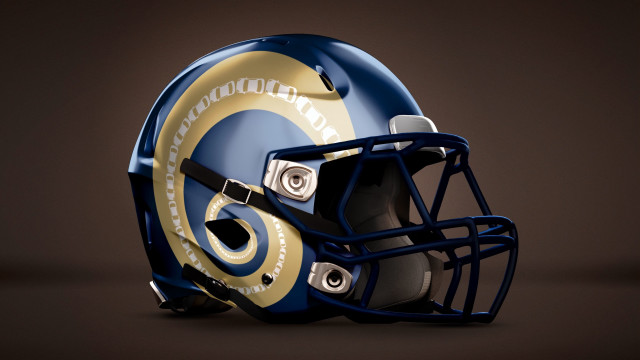 Football helmet gold blue side free wallpaper for desktop - medium preview image