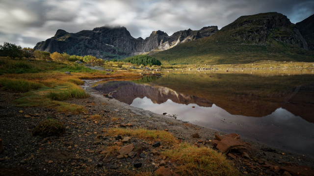 Mountain lake cloudy sky nature #3 free wallpaper for desktop - medium preview image