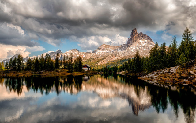 Mountain range reflection lake clouds #3 free wallpaper for desktop - medium preview image