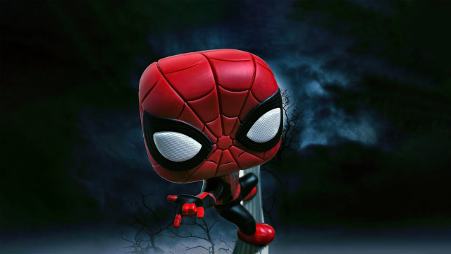 Spider man figurine fence post free wallpaper for desktop - medium preview image