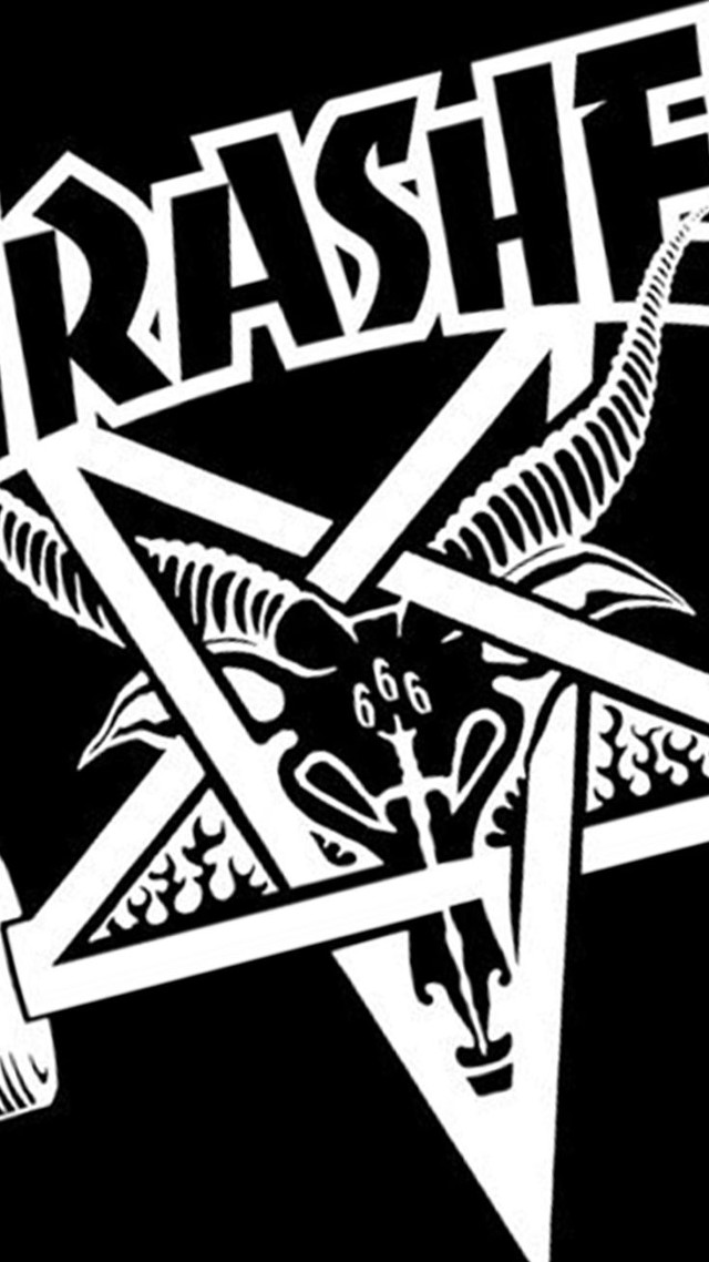 Black white goat logo trashie free wallpaper for mobile - medium preview image