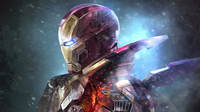 Ironman snowy mecha sword glow free wallpaper for desktop - medium preview image