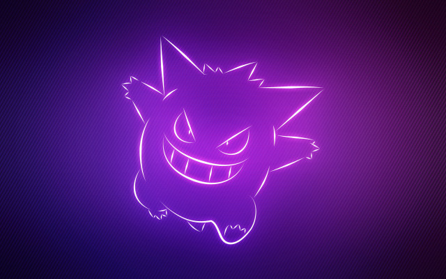 Neon purple monster sharp teeth free wallpaper for desktop - medium preview image