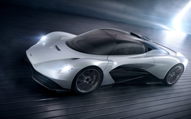 White sports car night track free wallpaper for desktop - medium preview image