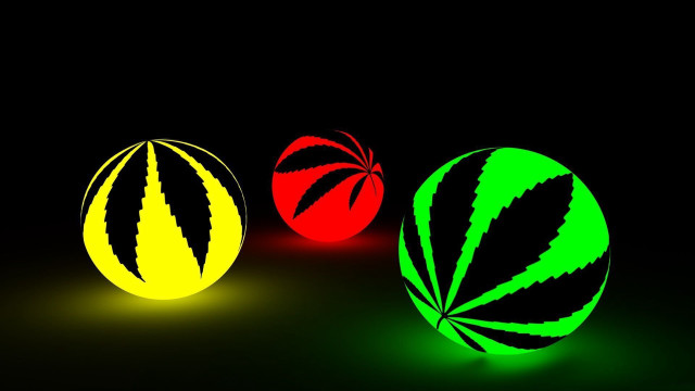 Three colored balls holography raytraced free wallpaper for desktop - medium preview image