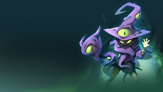 Cartoon purple hat green eyes free wallpaper for desktop - medium preview image