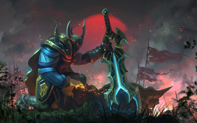 Armor sword fantasy night sky free wallpaper for desktop - medium preview image