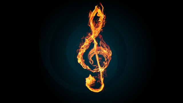Fire music note flame ignition free wallpaper for desktop - medium preview image