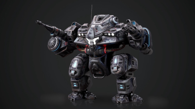 Robot gun mecha science fiction free wallpaper for desktop - medium preview image