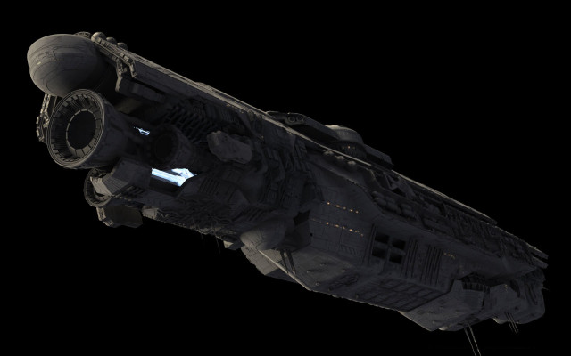 Futuristic black object white light free wallpaper for desktop - medium preview image