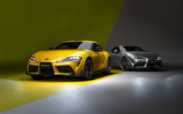 Two cars studio green yellow free wallpaper for desktop - medium preview image