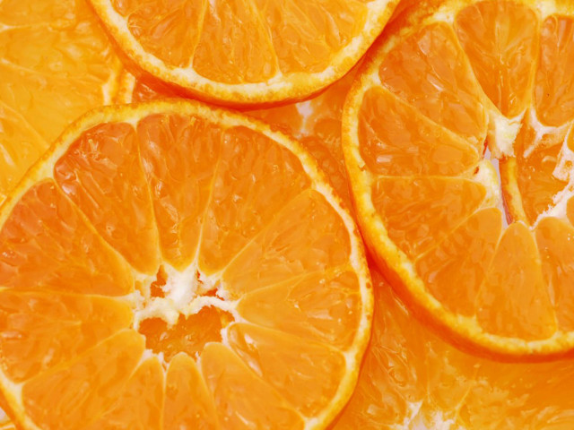 Orange slices water droplets white free wallpaper for desktop - medium preview image